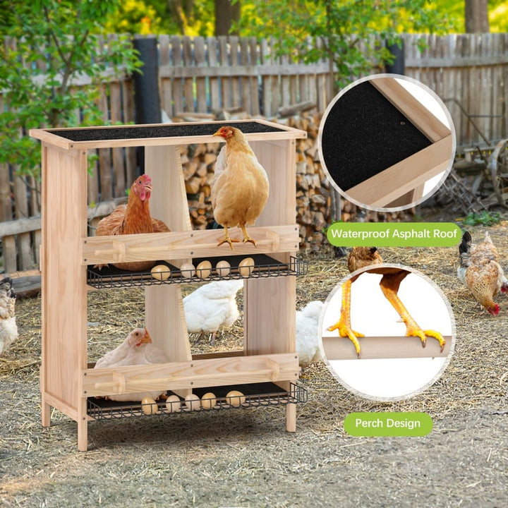 Coziwow 2-Tier Chicken Coop with 4 Nesting Boxes-CW12L0691