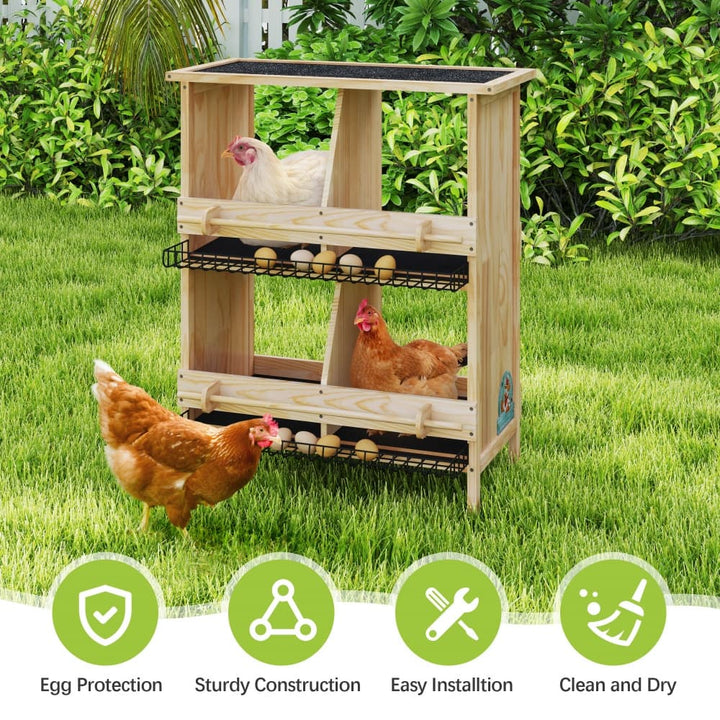 Coziwow 2-Tier Chicken Coop with 4 Nesting Boxes-CW12L0691