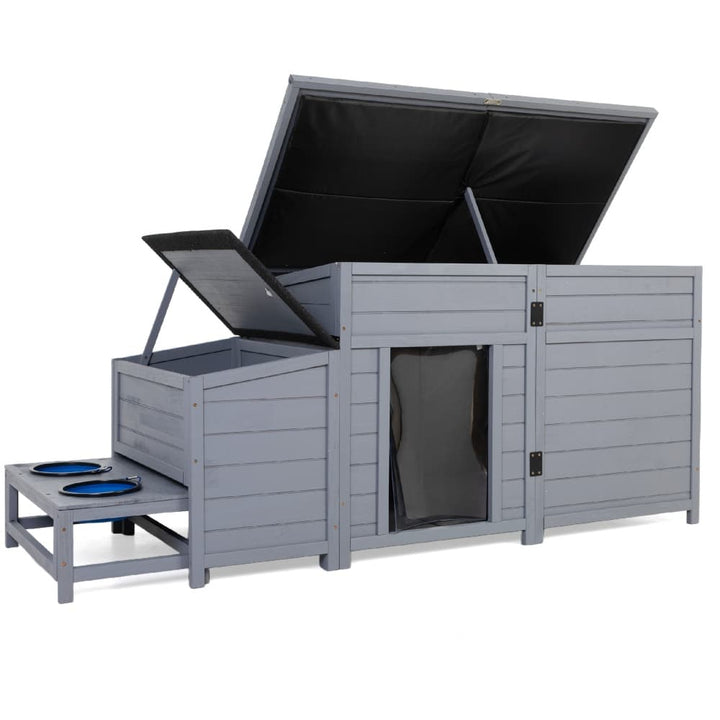 Coziwow 59''L Warm Dog House with Feeding Bowl-CW12M0674