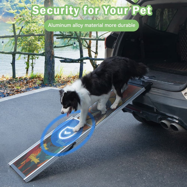 Coziwow 63''L Telescoping Aluminum Dog Ramp Patterned-CW12M0710