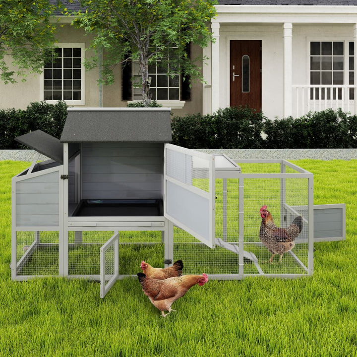 Coziwow 82"L Outdoor Chicken Coop on Wheels Patterned Gray-CW12M0728