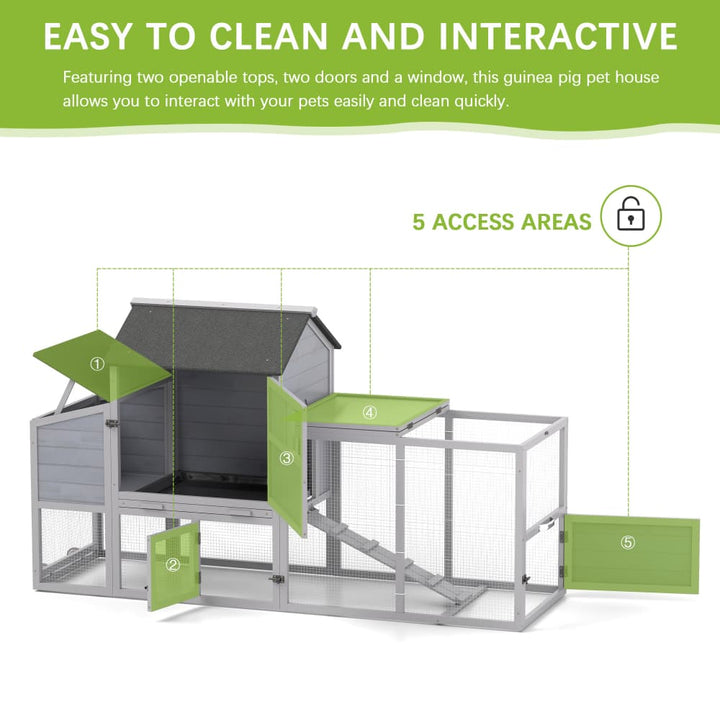 Coziwow 82"L Outdoor Chicken Coop on Wheels Patterned Gray-CW12M0728