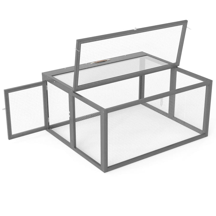 Coziwow 43″L Foldable Wooden Rabbit Cage Gray-CW12M0746