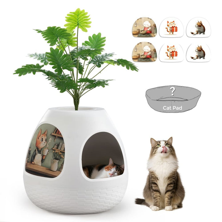 Coziwow Copod8 3-in-1 Hidden Cat Cave White Basic-CW12M0782