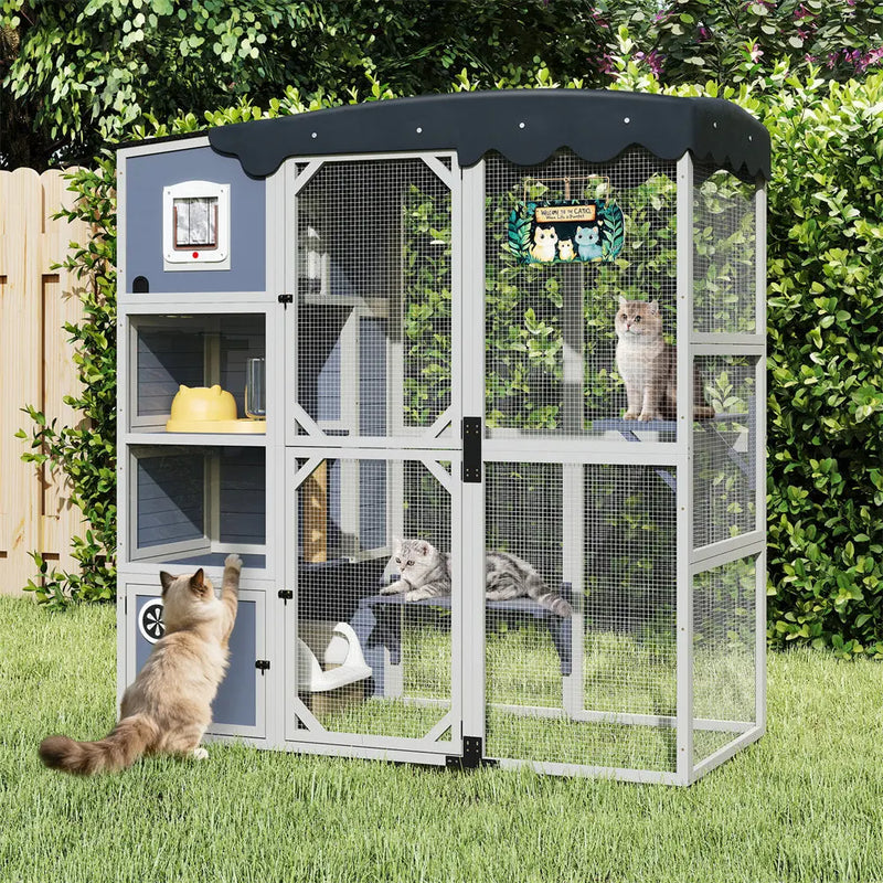 Coziwow 69"L 4-Tier Insulated Outdoor Cat Catio Coziwow