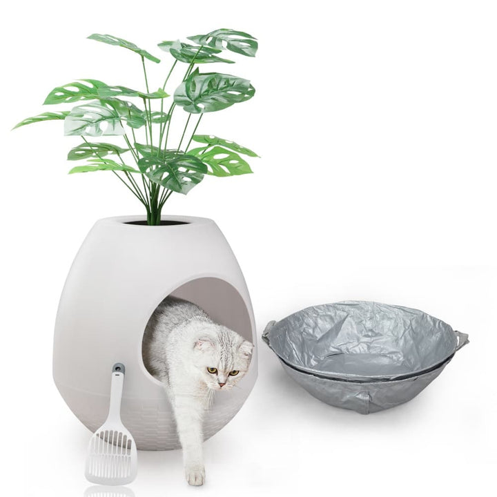 Coziwow Eggloa6 2-in-1 Cat Litter Box & Cat Bed Basic White-CW12N0639