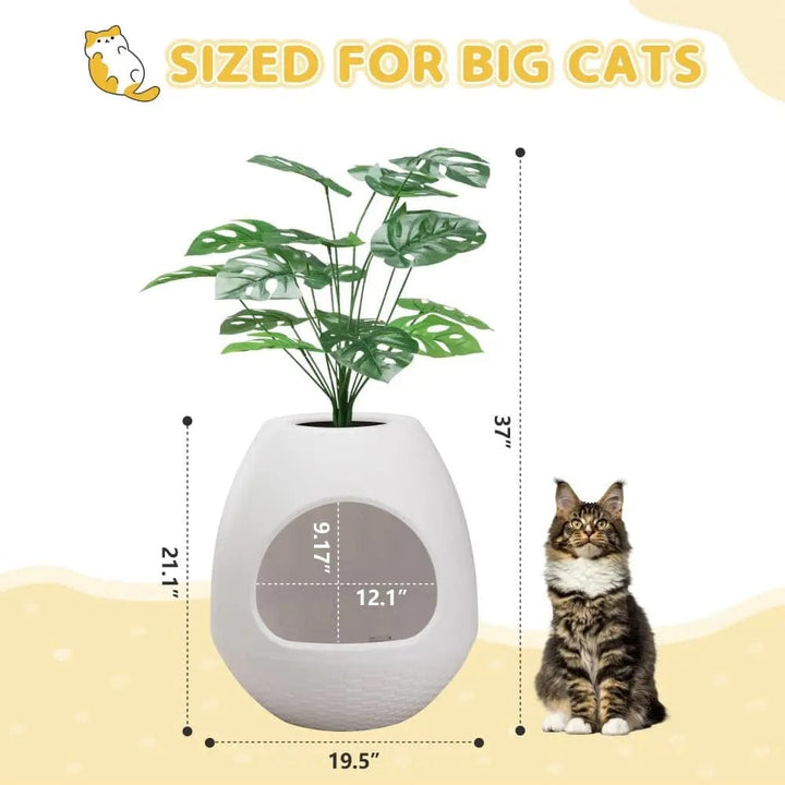 plant pot cat litter box Coziwow Smart Odor Removal System & Trap Mat Cat Litter Box, Brown
