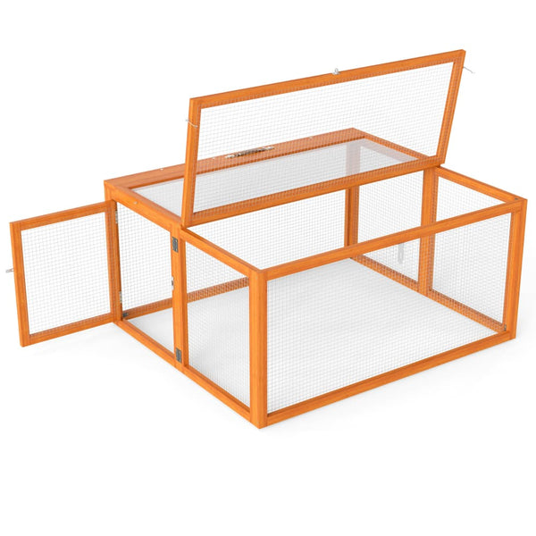 Coziwow 43″L Foldable Wooden Rabbit Cage Orange-CW12N0747