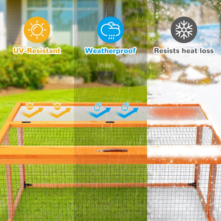 Coziwow 43″L Foldable Wooden Rabbit Cage Orange-CW12N0747