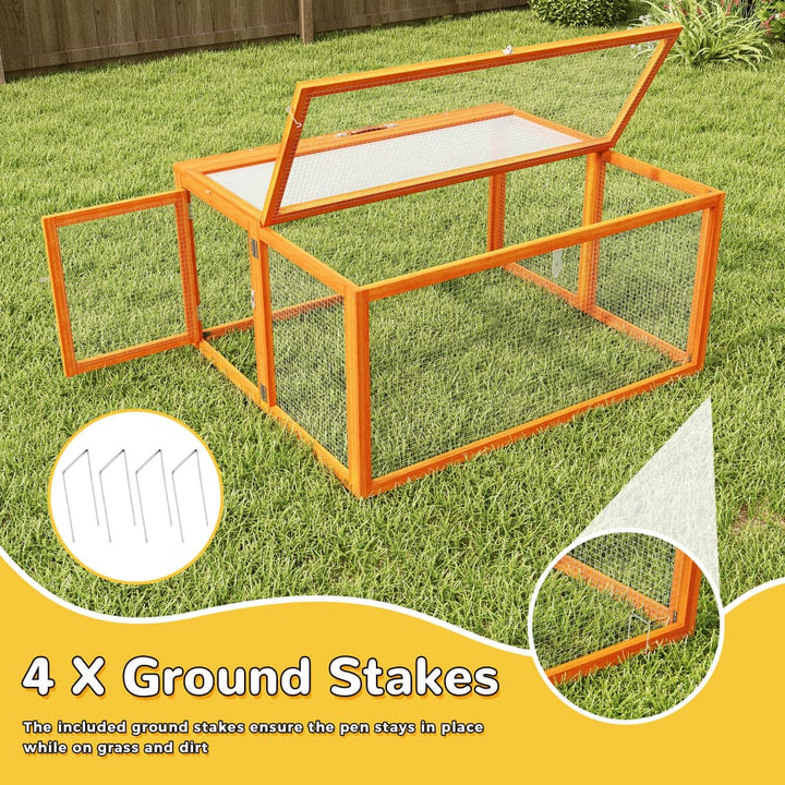 Coziwow 43″L Foldable Wooden Rabbit Cage Orange-CW12N0747