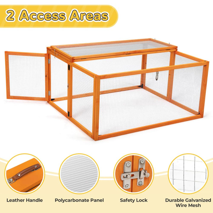 Coziwow 43″L Foldable Wooden Rabbit Cage Orange-CW12N0747 Details