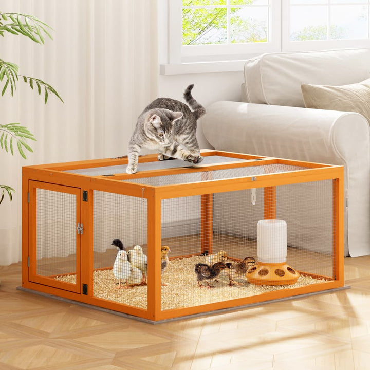 Coziwow 43″L Foldable Wooden Rabbit Cage Orange-CW12N0747