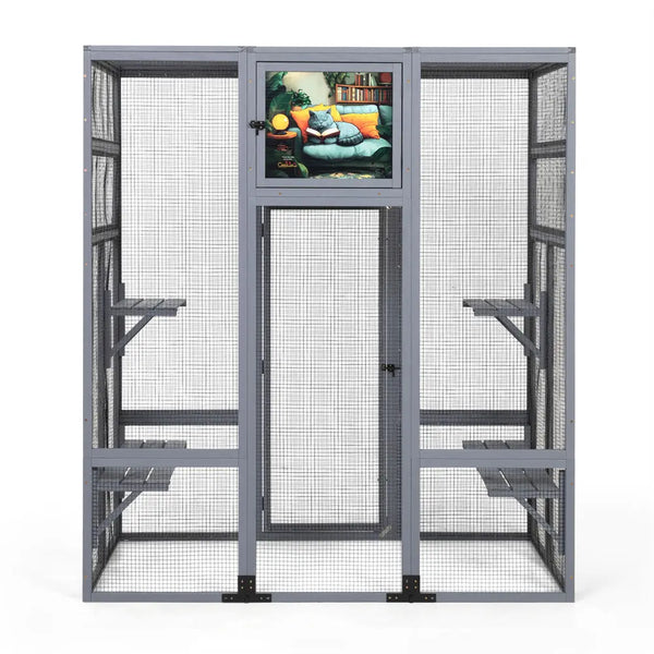 Coziwow 62" Insulated Wooden Cat Enclosure