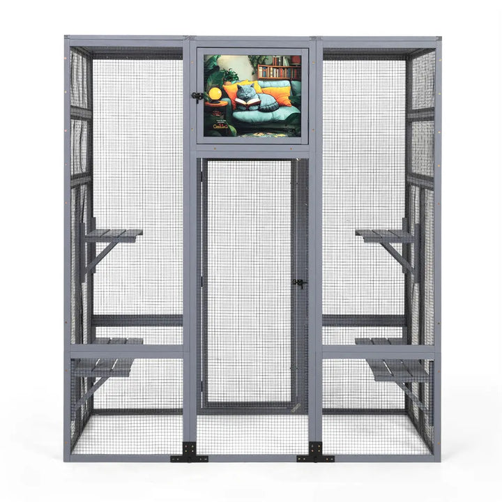 Coziwow 62" Insulated Wooden Cat Enclosure