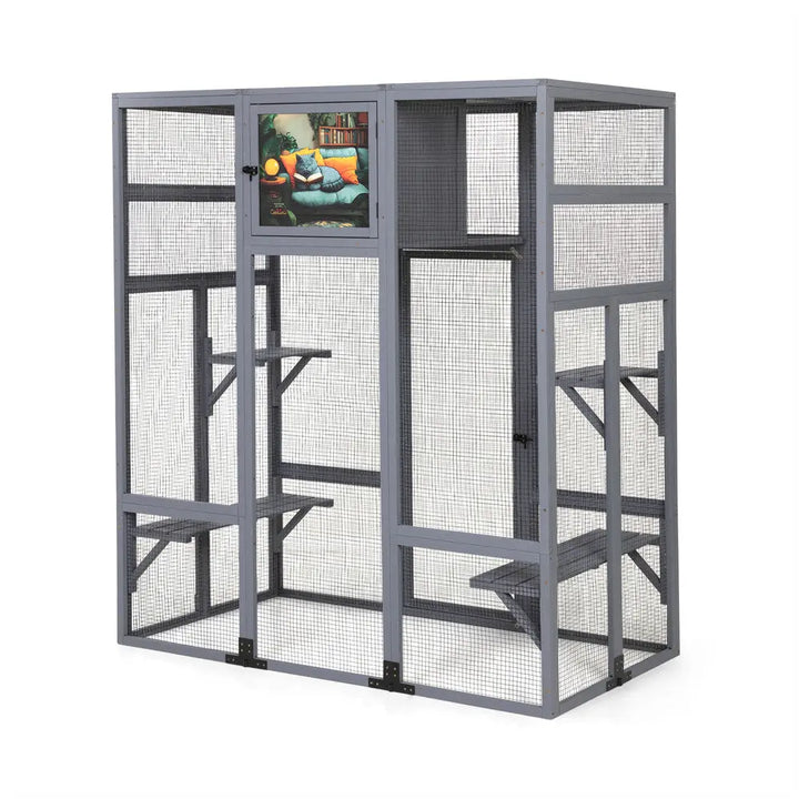 Coziwow 62" Insulated Wooden Cat Enclosure