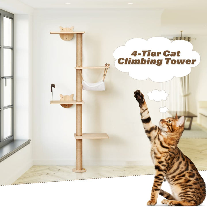 Coziwow 69"H Wall Mounted Cat Climbing Tree-CW12P0514