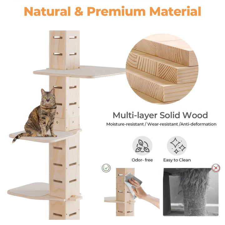 Coziwow 98-114″H Adjustable Floor-To-Ceiling Cat Tree-CW12R0551 Details
