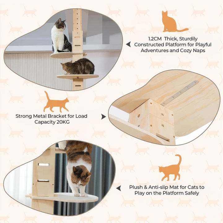 Coziwow 98-114″H Adjustable Floor-To-Ceiling Cat Tree-CW12R0551 Details