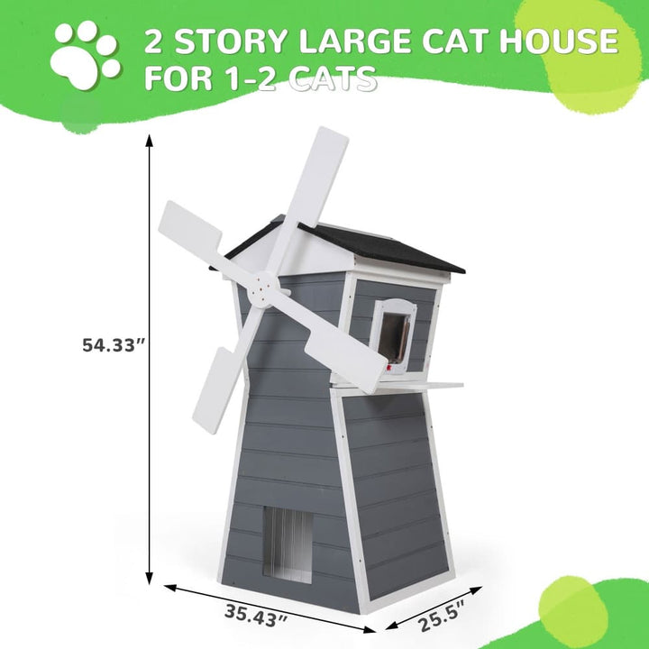 Coziwow 35''L Windmill Outdoor Cat House-CW12R0749