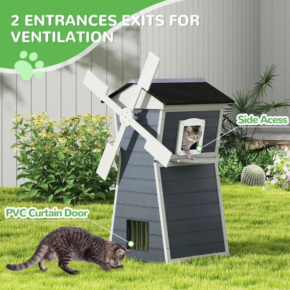 Arinco-houseです Coziwow Outdoor Cat House - 35''L Windmill Design – coziwow