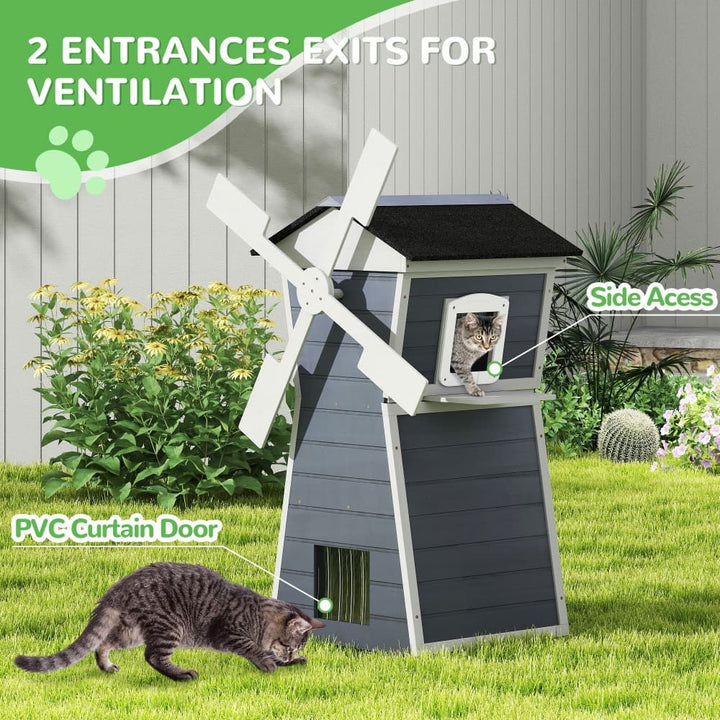 Coziwow 35''L Windmill Outdoor Cat House-CW12R0749