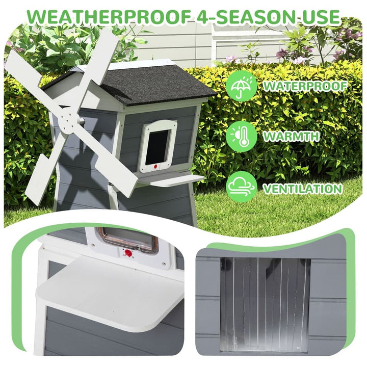 Coziwow 35''L Windmill Outdoor Cat House-CW12R0749