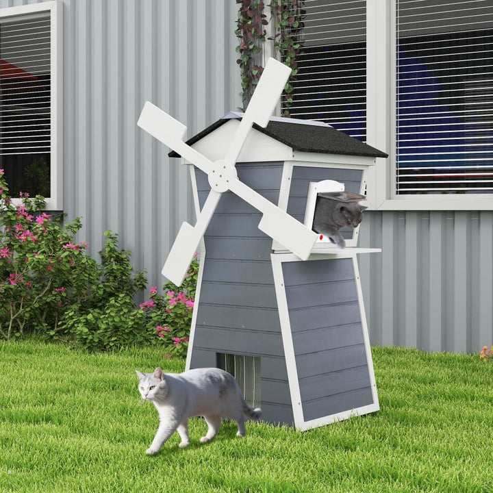Coziwow 35''L Windmill Outdoor Cat House-CW12R0749