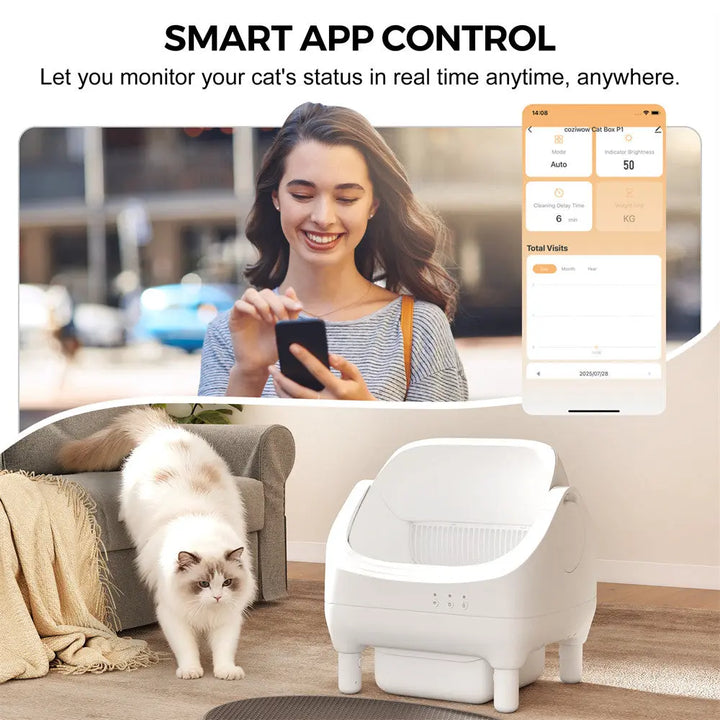 Coziwow 21.7"L Smart Automatic Cat Litter Box Coziwow