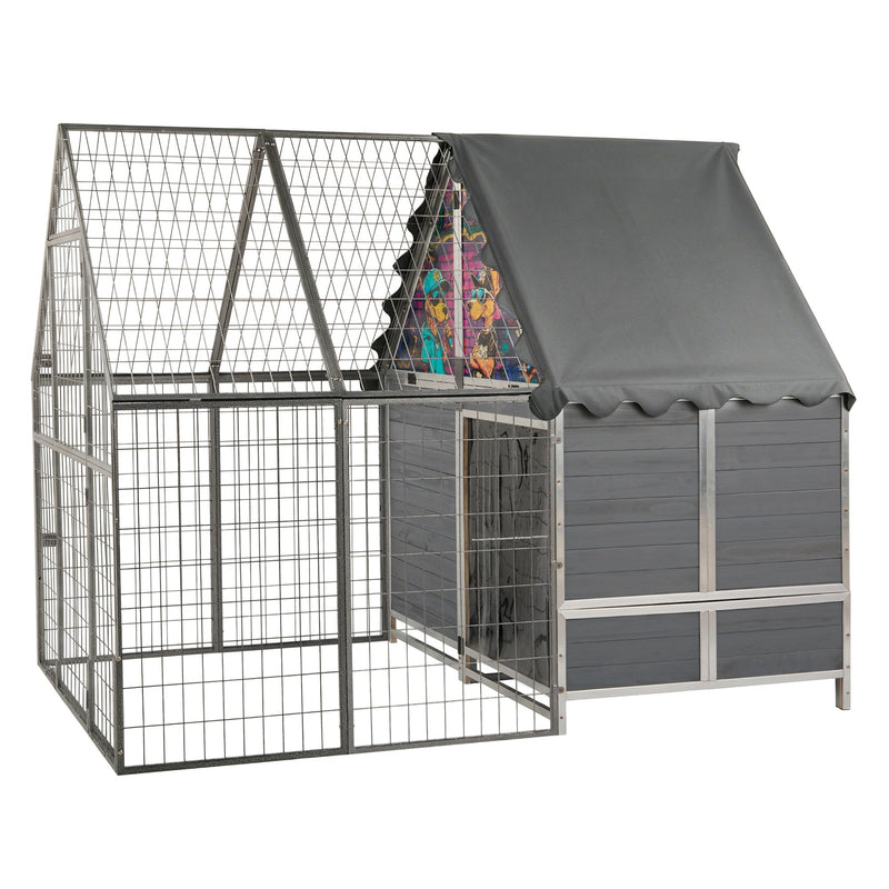 Coziwow 87"L 2-in-1 Metal Reinforced Wooden Outdoor Dog Kennel Coziwow
