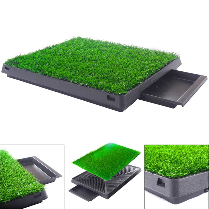 Coziwow 25"×20" Dog Potty Training Grass Pad Upgraded with Tray-CW12S0049
