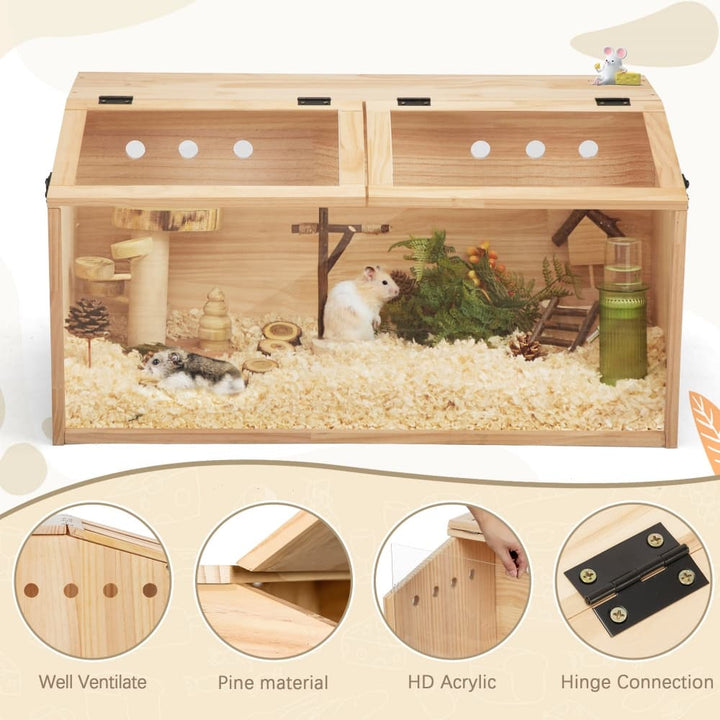 Coziwow 32‘’L Wooden Hamster Cage-CW12S0516