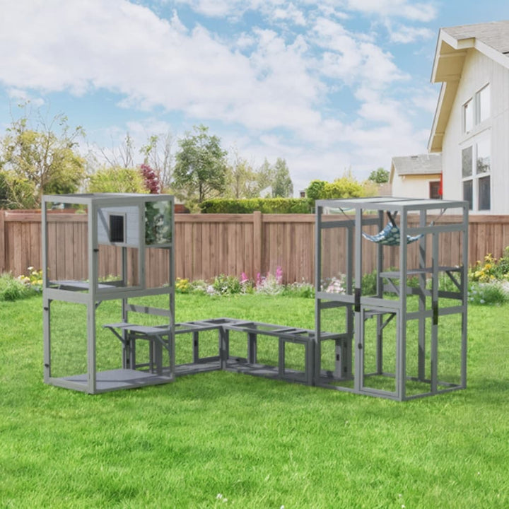 Coziwow 92''L Extendable Outdoor Wooden Cat Tunnel-CW12S0750