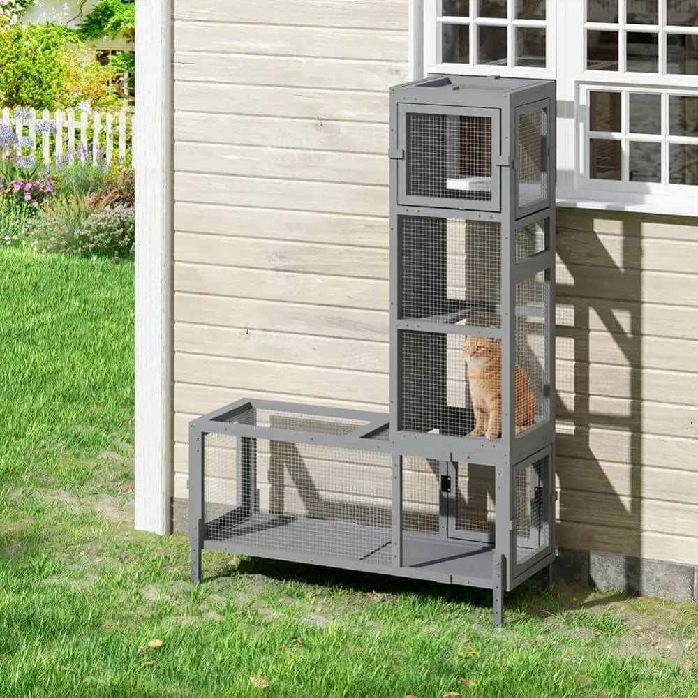 Coziwow 92' Wooden Cat Tunnel - Extendable Outdoor Fun – coziwow