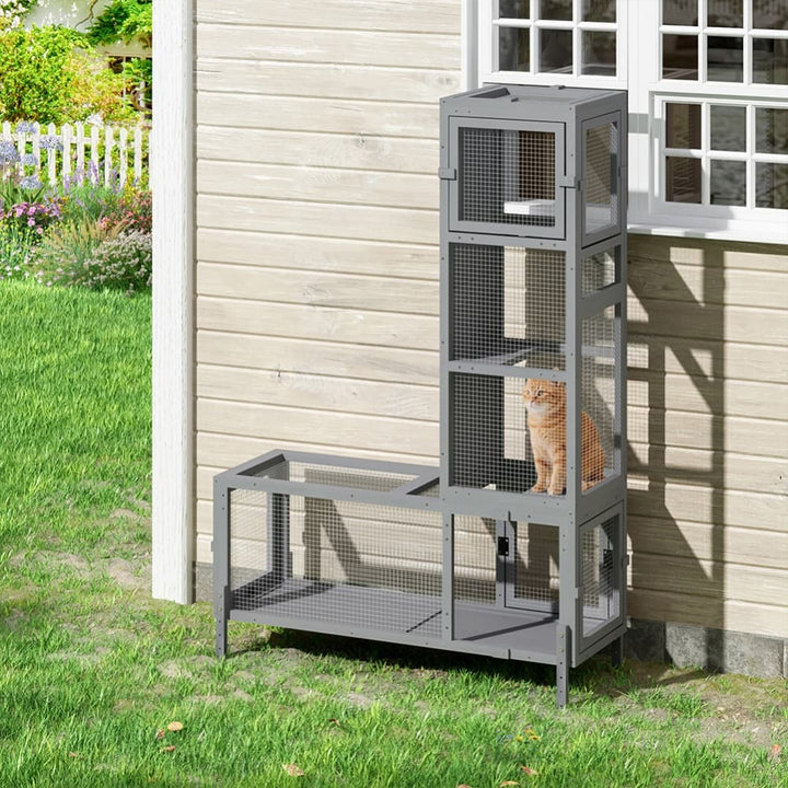 Coziwow 92''L Extendable Outdoor Wooden Cat Tunnel-CW12S0750