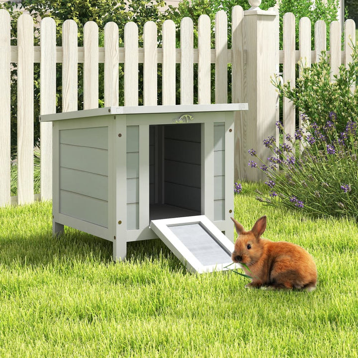 Coziwow 20″L Wooden Small Rabbit Hutch Gray-CW12T0337