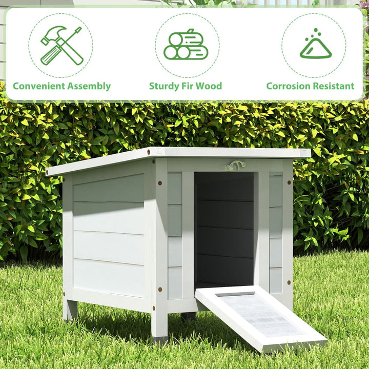 Coziwow 20″L Wooden Small Rabbit Hutch Gray-CW12T0337