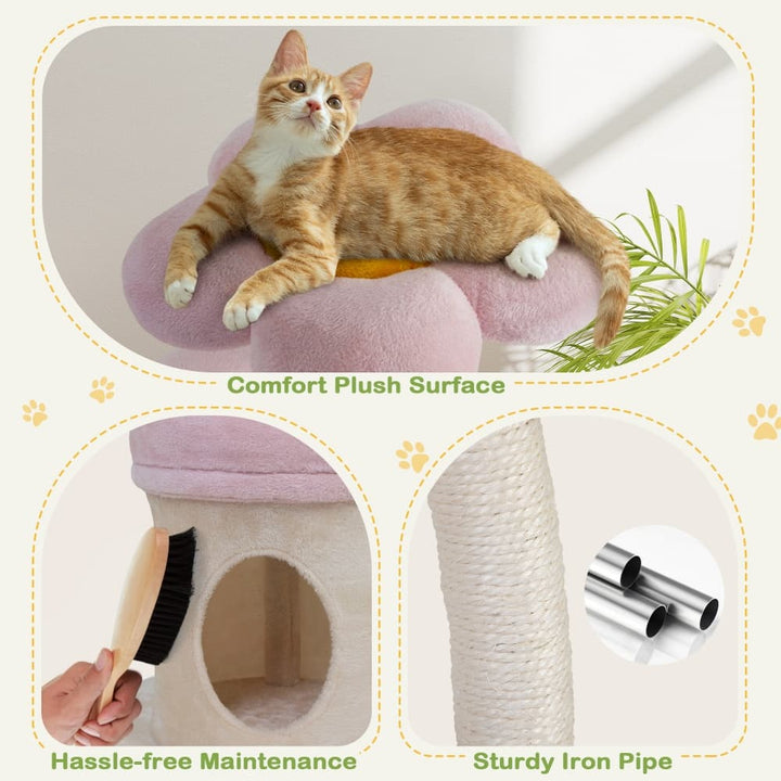 Coziwow 57''H Flower Cat Tree Tower with Condo-CW12T0751