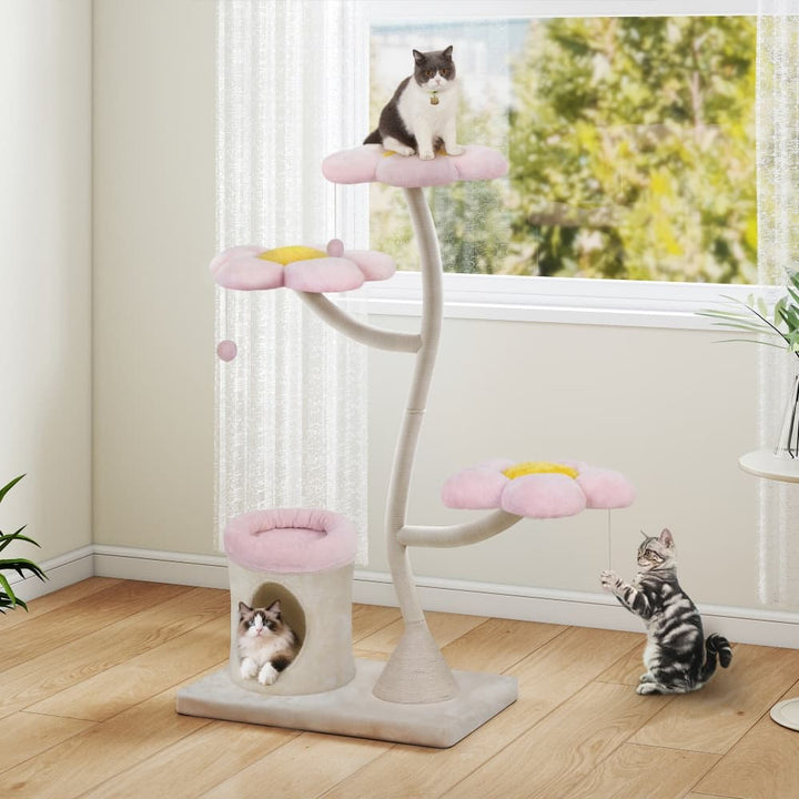 Coziwow 57''H Flower Cat Tree Tower with Condo-CW12T0751
