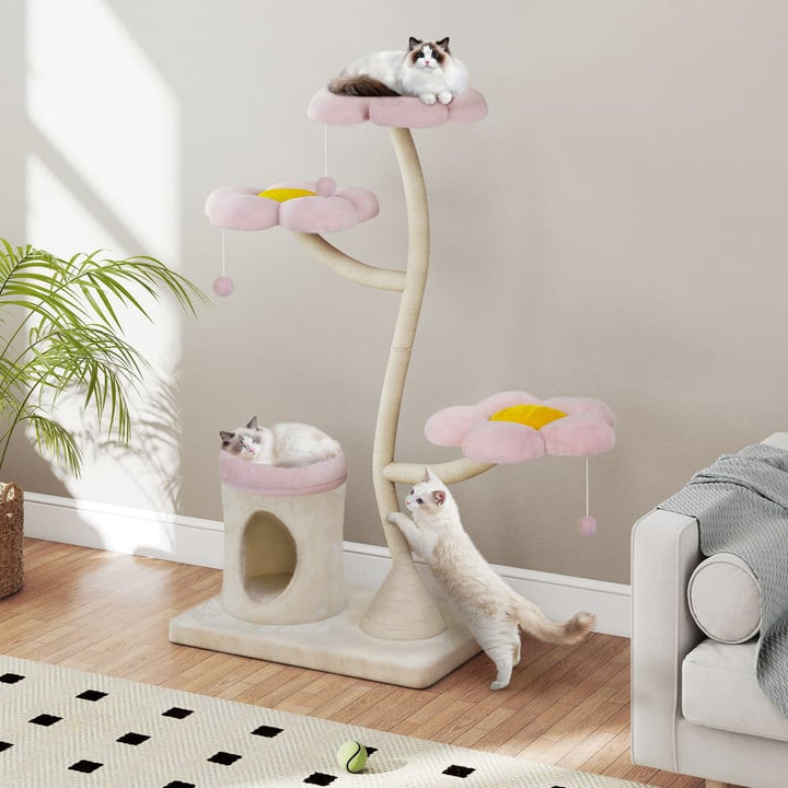 Coziwow 57''H Flower Cat Tree Tower with Condo-CW12T0751