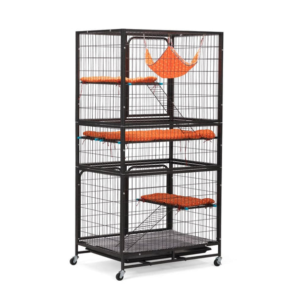 63″H 4-Tier Indoor Metal Cat Cage Crate-CW12U0536