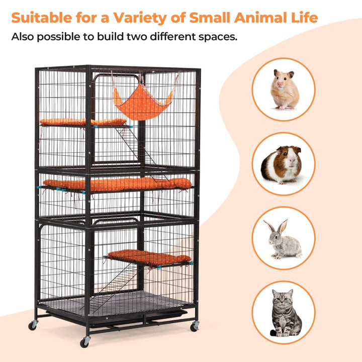 63″H 4-Tier Indoor Metal Cat Cage Crate-CW12U0536