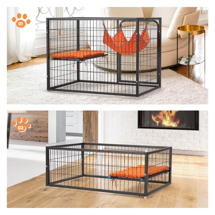 63″H 4-Tier Indoor Metal Cat Cage Crate-CW12U0536