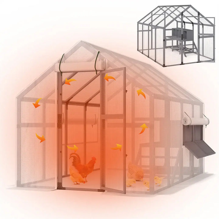 Coziwow 107"L Super-Large Outdoor Wooden Chicken Coop Coziwow