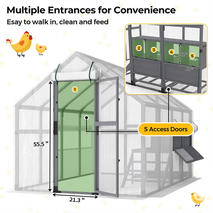 Coziwow 107"L Super-Large Outdoor Wooden Chicken Coop Coziwow