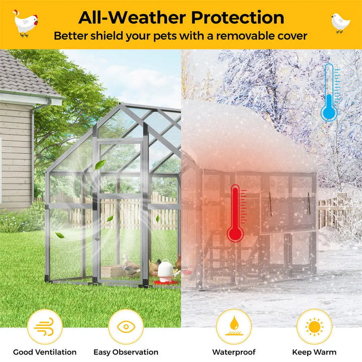 Coziwow 107"L Super-Large Outdoor Wooden Chicken Coop Coziwow