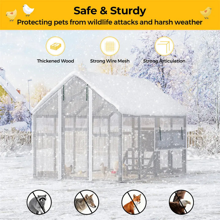 Coziwow 107"L Super-Large Outdoor Wooden Chicken Coop Coziwow