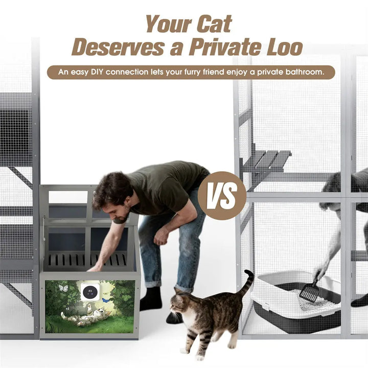 Coziwow Wooden Cat Litter Box Enclosure Coziwow