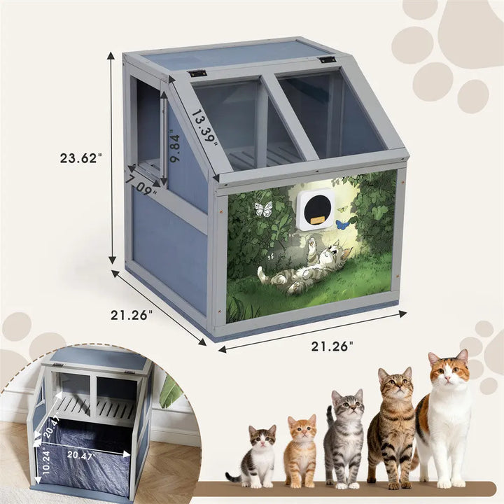 Coziwow Wooden Cat Litter Box Enclosure Coziwow