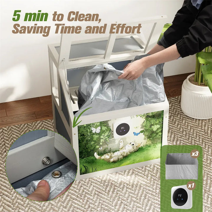 Coziwow Wooden Cat Litter Box Enclosure Coziwow