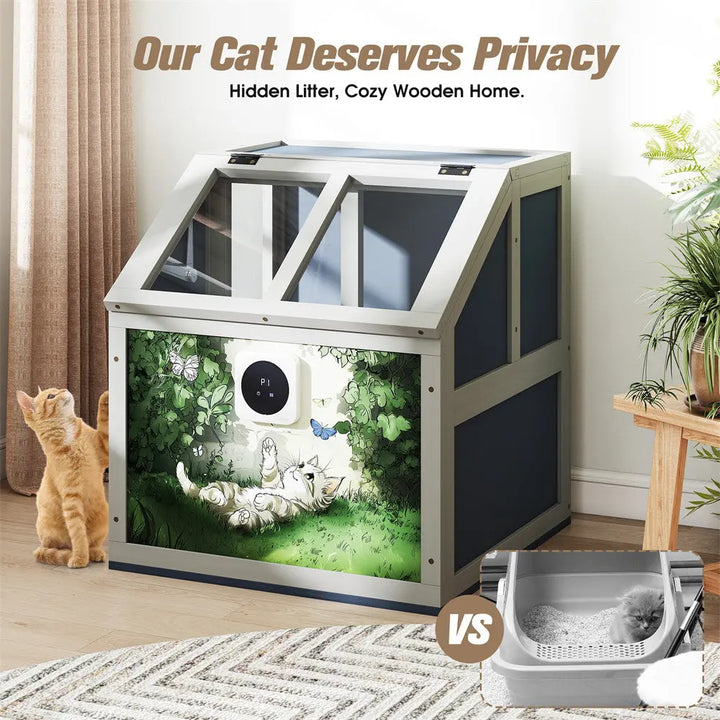 Coziwow Wooden Cat Litter Box Enclosure Coziwow